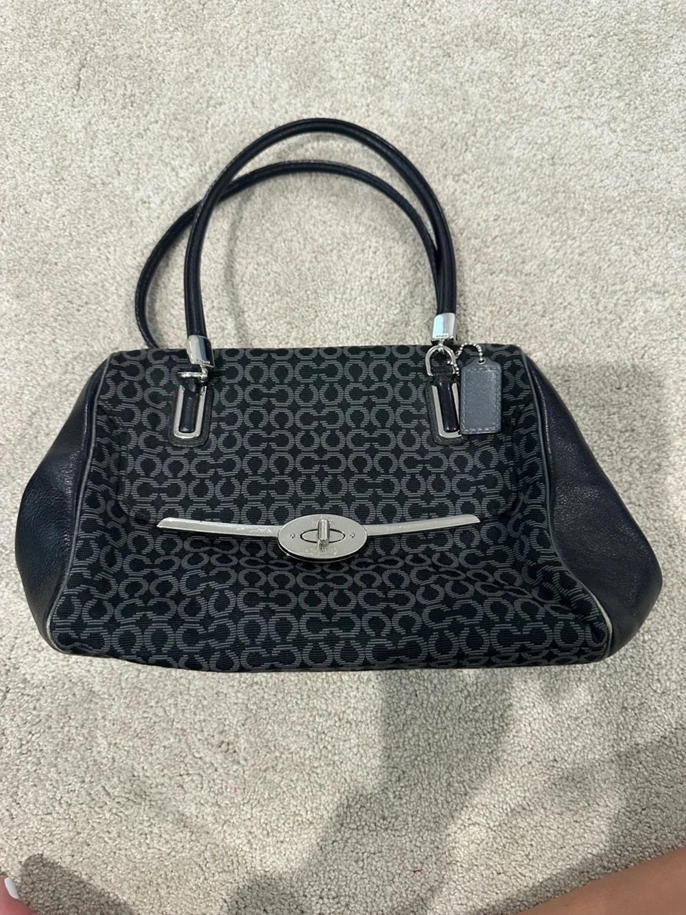 Coach Black Monogram Shoulder Bag